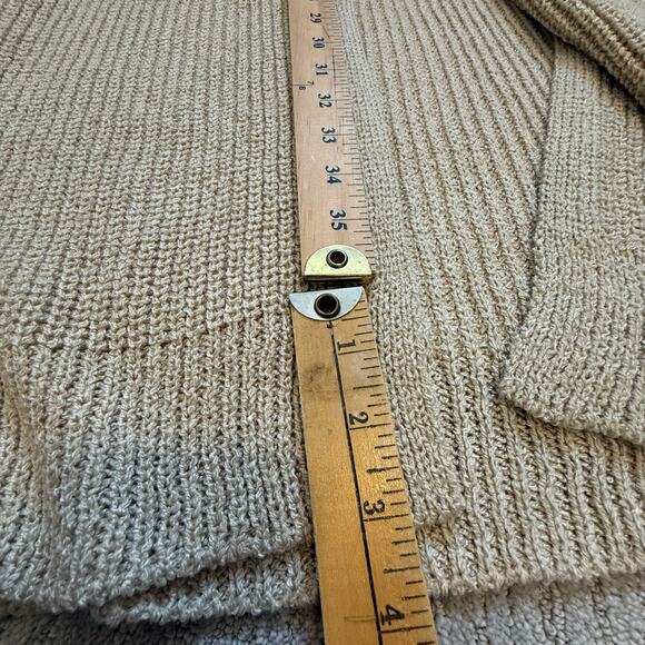 Anthropologie Akemi + Kin Long Kimono Vest OS Tan Cream Sleeveless Knit Cardigan - Picture 14 of 15